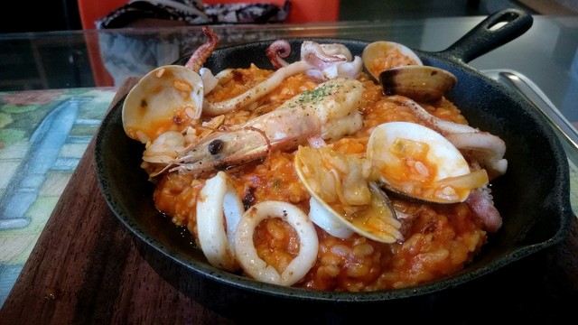 Seafood Risotto with Tomato Sauce