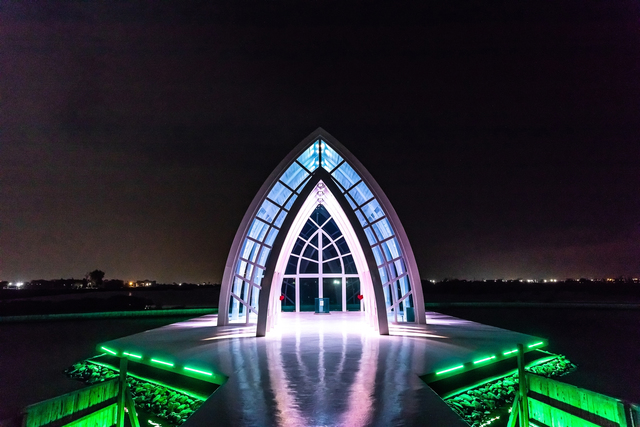 Crystal church at night-3