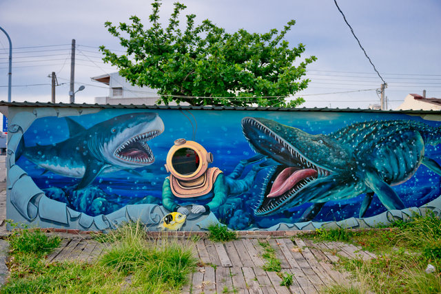 Outdoors Gallery of the Southwest: Trompe-l'œil Paintings of the Undersea World at Haomei Village
